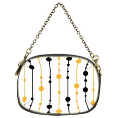 Yellow, Black And White Pattern Chain Purses (one Side) 