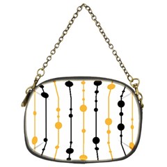 Yellow, Black And White Pattern Chain Purses (two Sides) 