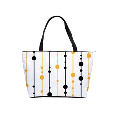 Yellow, Black And White Pattern Shoulder Handbags