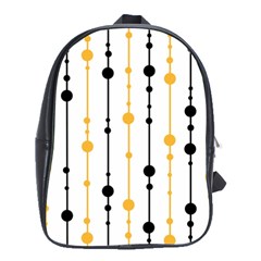 Yellow, Black And White Pattern School Bags(large) 