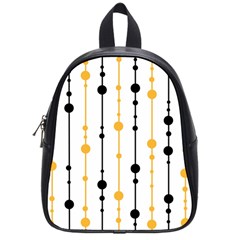 Yellow, Black And White Pattern School Bags (small)  by Valentinaart