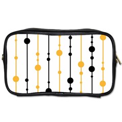 Yellow, Black And White Pattern Toiletries Bags 2-side