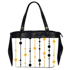 Yellow, Black And White Pattern Office Handbags (2 Sides) 