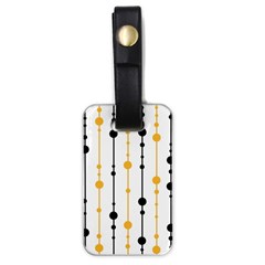 Yellow, Black And White Pattern Luggage Tags (one Side) 