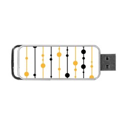 Yellow, Black And White Pattern Portable Usb Flash (two Sides) by Valentinaart