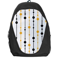 Yellow, Black And White Pattern Backpack Bag