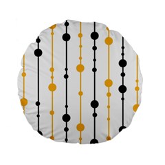 Yellow, Black And White Pattern Standard 15  Premium Round Cushions by Valentinaart