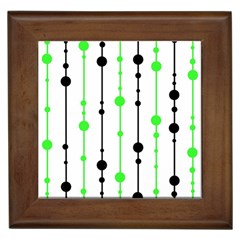 Green Pattern Framed Tiles by Valentinaart