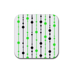 Green Pattern Rubber Coaster (square) 