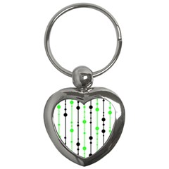 Green Pattern Key Chains (heart)  by Valentinaart