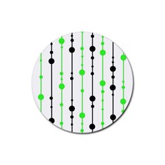 Green Pattern Rubber Round Coaster (4 Pack) 