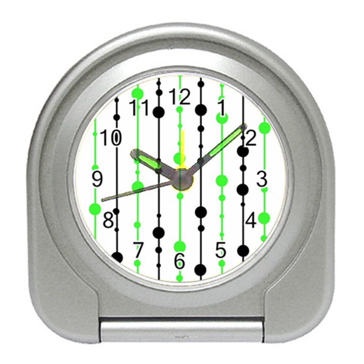 Green pattern Travel Alarm Clocks