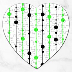 Green Pattern Jigsaw Puzzle (heart)