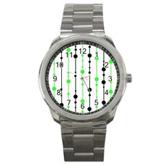 Green Pattern Sport Metal Watch