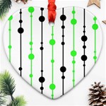 Green pattern Heart Ornament (2 Sides) Front