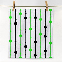 Green Pattern Face Towel by Valentinaart