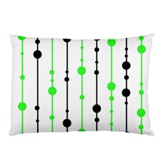 Green Pattern Pillow Case by Valentinaart