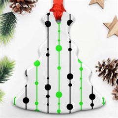 Green Pattern Christmas Tree Ornament (2 Sides)