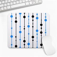 Blue, White And Black Pattern Large Mousepads