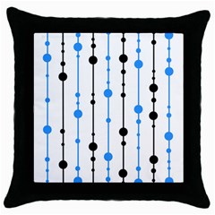 Blue, White And Black Pattern Throw Pillow Case (black) by Valentinaart