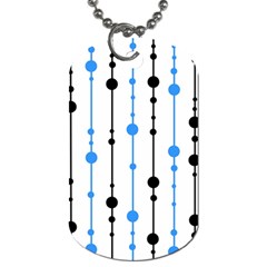 Blue, White And Black Pattern Dog Tag (one Side)