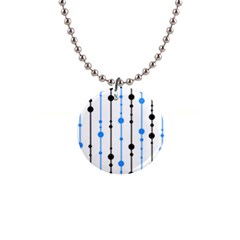 Blue, White And Black Pattern Button Necklaces by Valentinaart