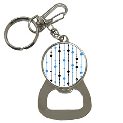 Blue, White And Black Pattern Bottle Opener Key Chains by Valentinaart