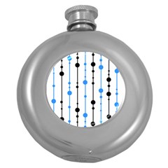 Blue, White And Black Pattern Round Hip Flask (5 Oz) by Valentinaart