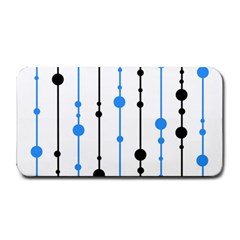 Blue, White And Black Pattern Medium Bar Mats by Valentinaart