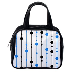 Blue, White And Black Pattern Classic Handbags (one Side)