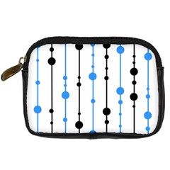 Blue, White And Black Pattern Digital Camera Cases by Valentinaart