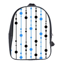 Blue, White And Black Pattern School Bags(large)  by Valentinaart