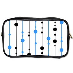 Blue, White And Black Pattern Toiletries Bags by Valentinaart