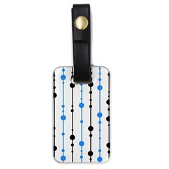 Blue, White And Black Pattern Luggage Tags (one Side) 