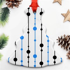 Blue, White And Black Pattern Christmas Tree Ornament (2 Sides)