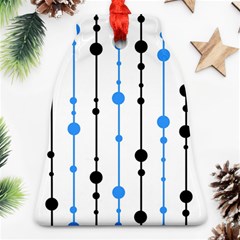 Blue, White And Black Pattern Bell Ornament (2 Sides)