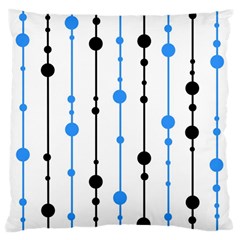 Blue, White And Black Pattern Large Cushion Case (two Sides)