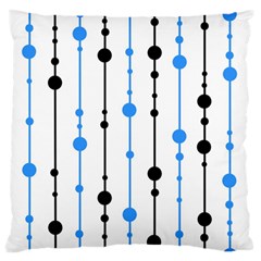 Blue, White And Black Pattern Large Flano Cushion Case (two Sides) by Valentinaart