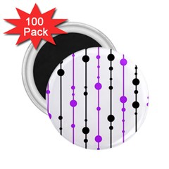 Purple, White And Black Pattern 2 25  Magnets (100 Pack) 