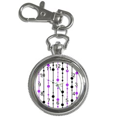 Purple, White And Black Pattern Key Chain Watches