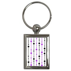 Purple, White And Black Pattern Key Chains (rectangle) 