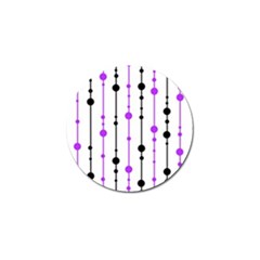 Purple, White And Black Pattern Golf Ball Marker