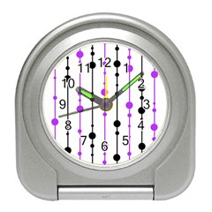 Purple, White And Black Pattern Travel Alarm Clocks