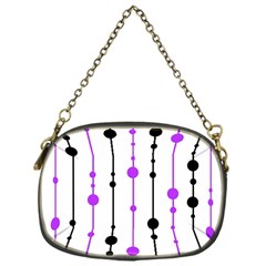 Purple, White And Black Pattern Chain Purses (one Side)  by Valentinaart