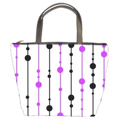 Purple, White And Black Pattern Bucket Bags