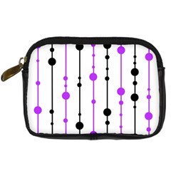 Purple, White And Black Pattern Digital Camera Cases