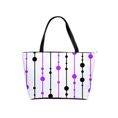 Purple, White And Black Pattern Shoulder Handbags