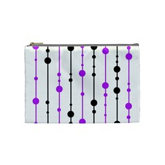 Purple, White And Black Pattern Cosmetic Bag (medium)  by Valentinaart