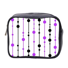 Purple, White And Black Pattern Mini Toiletries Bag 2-side by Valentinaart