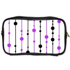 Purple, White And Black Pattern Toiletries Bags